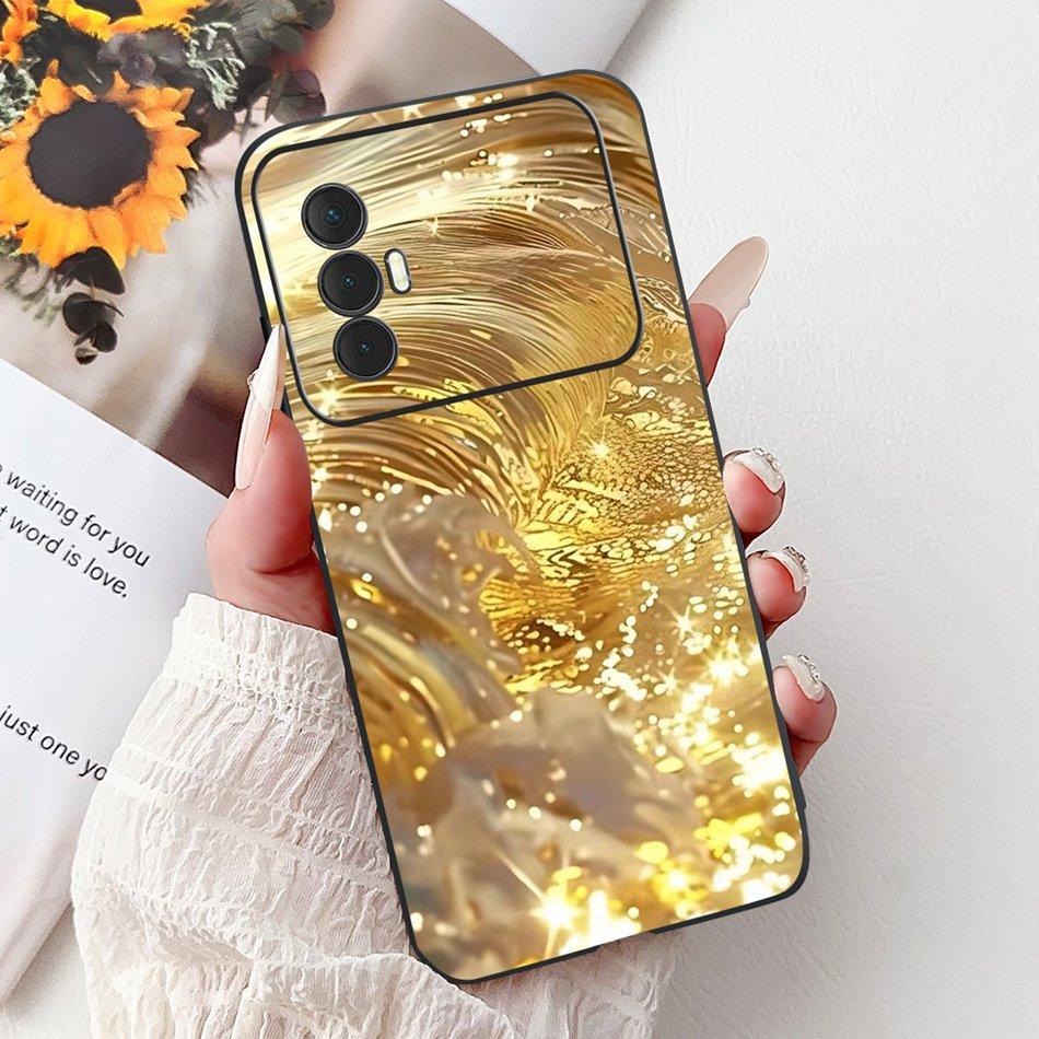 For Tecno Spark 8 Pro 8T 8P Elegant Floral Cat Phone Case For Tecno Spark8 8T 8P 8Pro Black Silicone Soft TPU Cases Bumpers