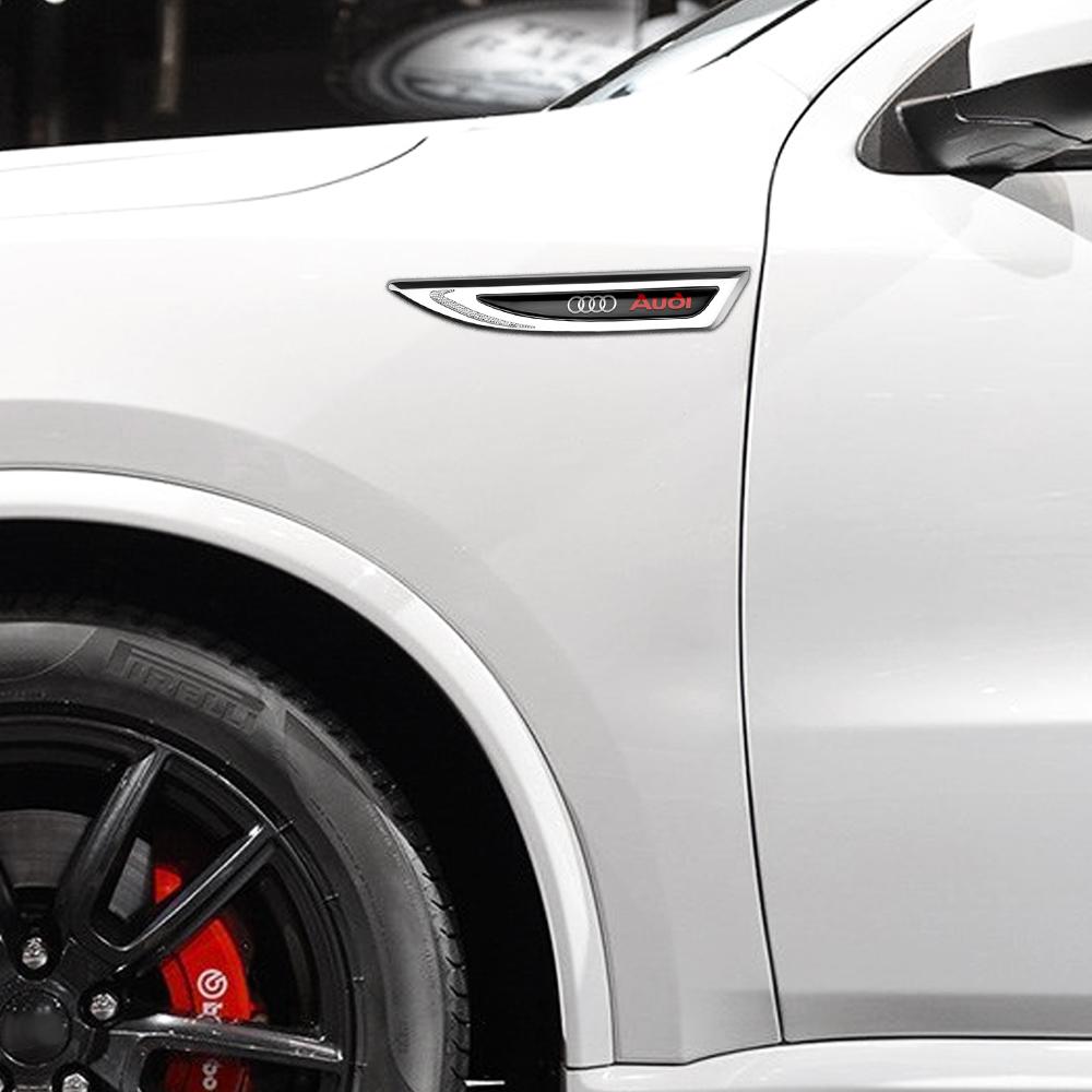 2pcs Car Styling Side Fender Body Decoration Metal Emblem Sticker For Audi Sline TT A1 A2 A3 A4 A5 A6 A7 A8 8P B6 B7 B8 C5 C6 C7