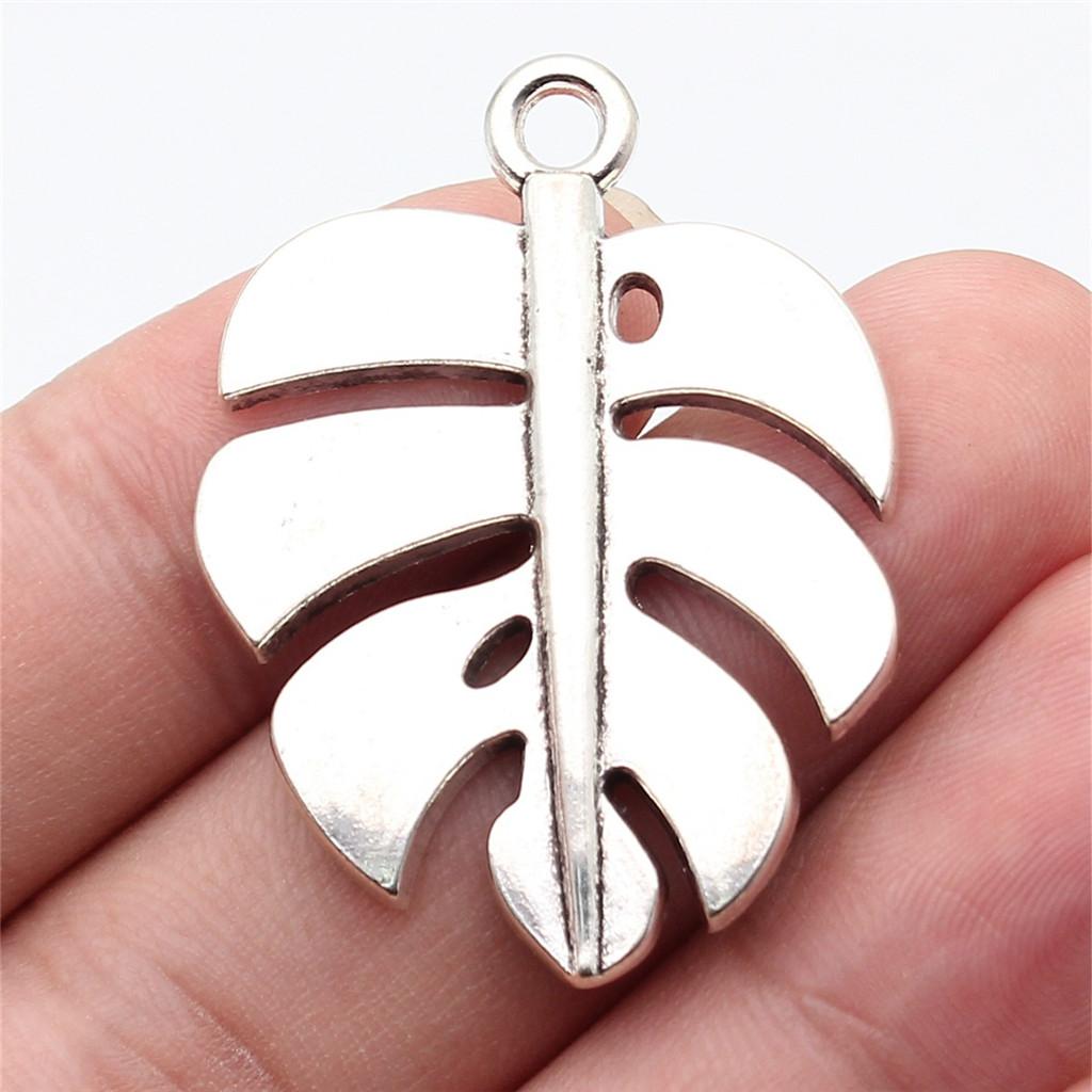 Foglie Grandi Dettagliate Fascino Botanico Bronzo Antico Lega di Zinco Materiali per la Creazione di Gioielli Stile Fabbricante di Gioielli Fascini Metallici