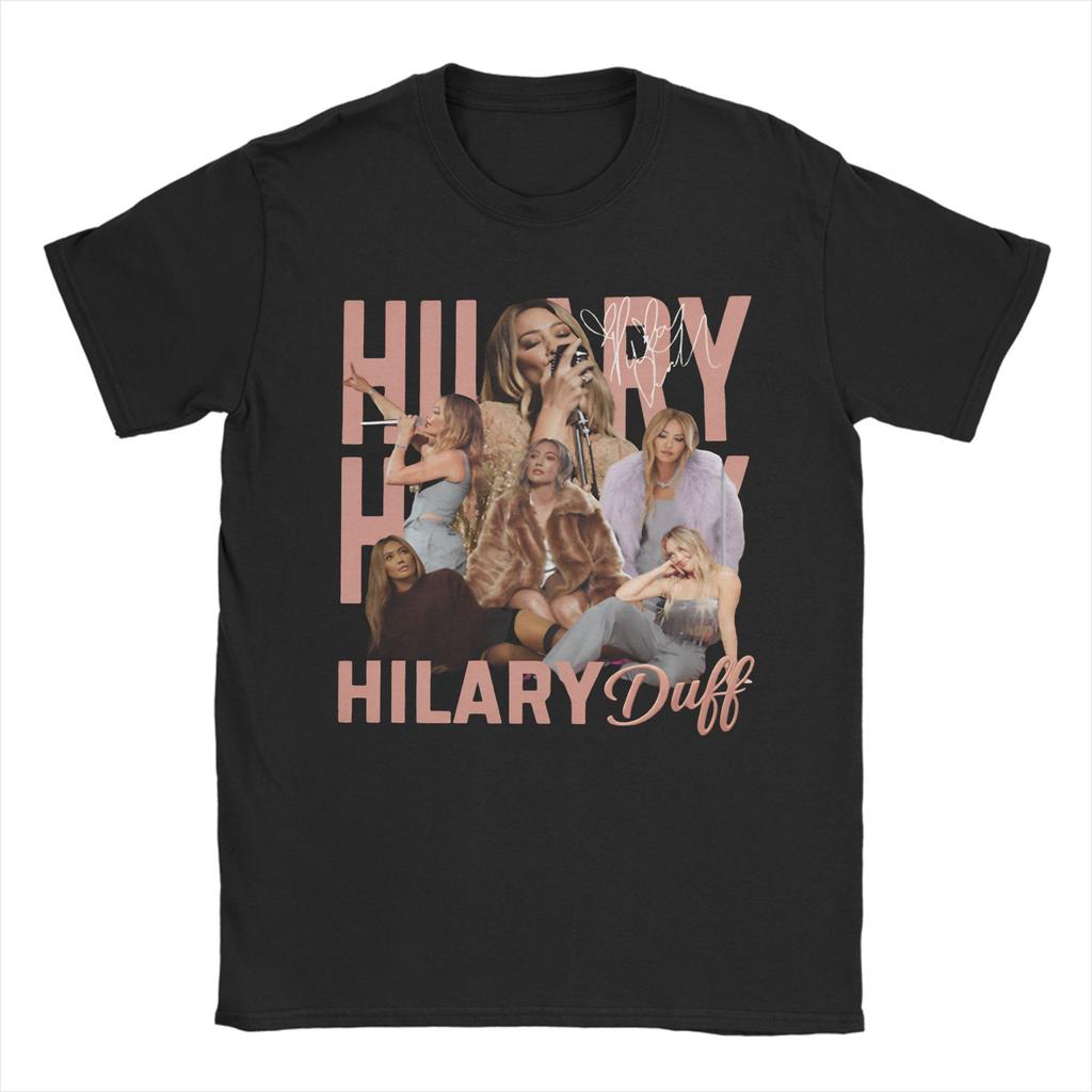 Unisex TShirts Hilary Duff Lucky Me Tour Crazy 100 Cotton Tee Shirt Short Sleeve T Shirt Crew Neck Tops Big Size
