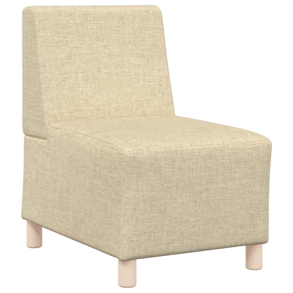 Modular Armless Sofa Cream Fabric