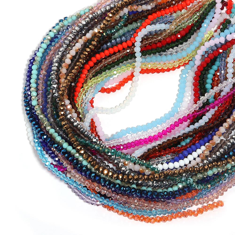 3/4/6/8/10mm Colorful Faceted Crystal Glass Beads Loose Spacer Beads For Jewelry Making DIY Bracelet Necklace Accessories