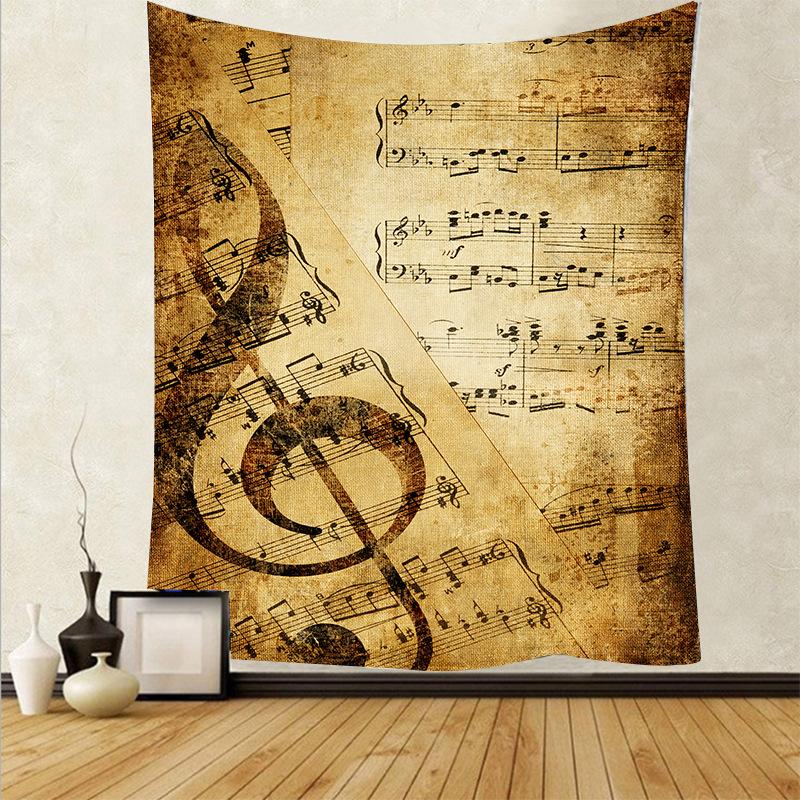 Nordic Musical Note Tapestry Colorful Background Cloth Art Home Bedroom Decor Hanging Cloth Digital Printing Mural Tapestries