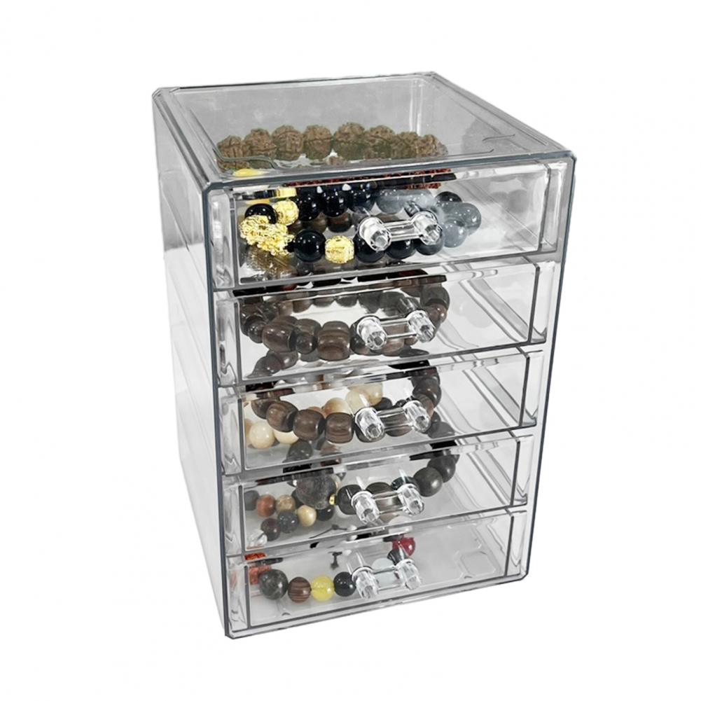 

Jewelry Storage Box Jewelry Display Box Multi-drawer Jewelry Organizer Box Transparent Dust-proof Storage Display Case Bracelet S прозорий