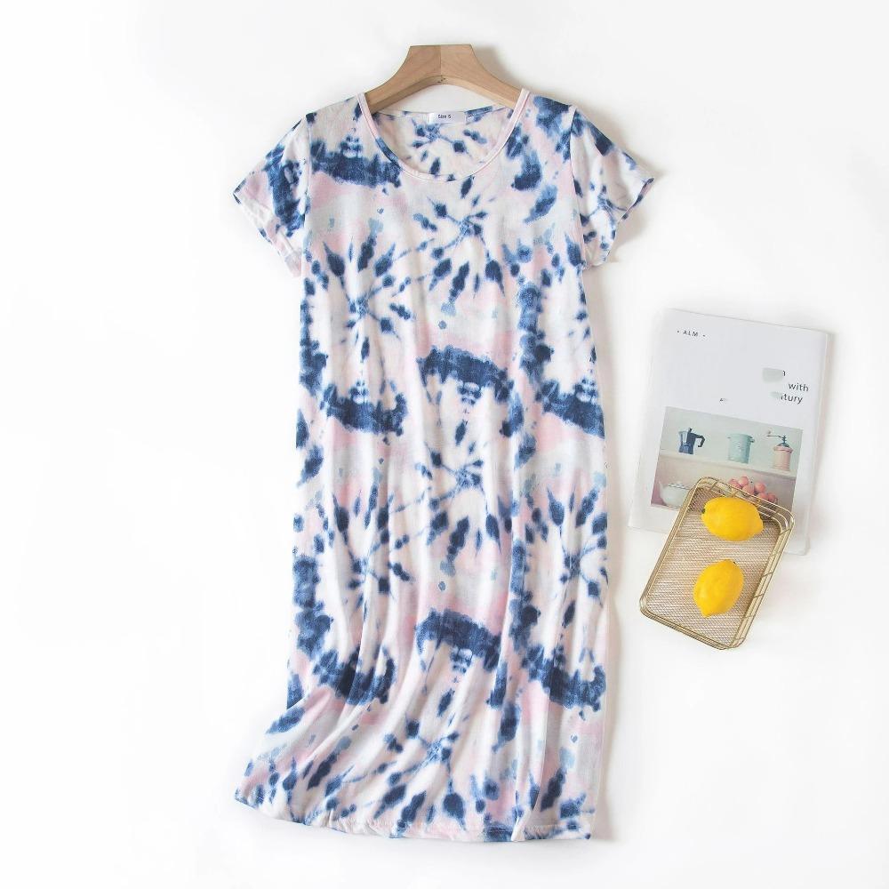 Fashion Casual Women Dress Short Sleeve Sleepwear Dresses Loose Fit Nightwear Home Clothes Nightie Loungewear Dresses