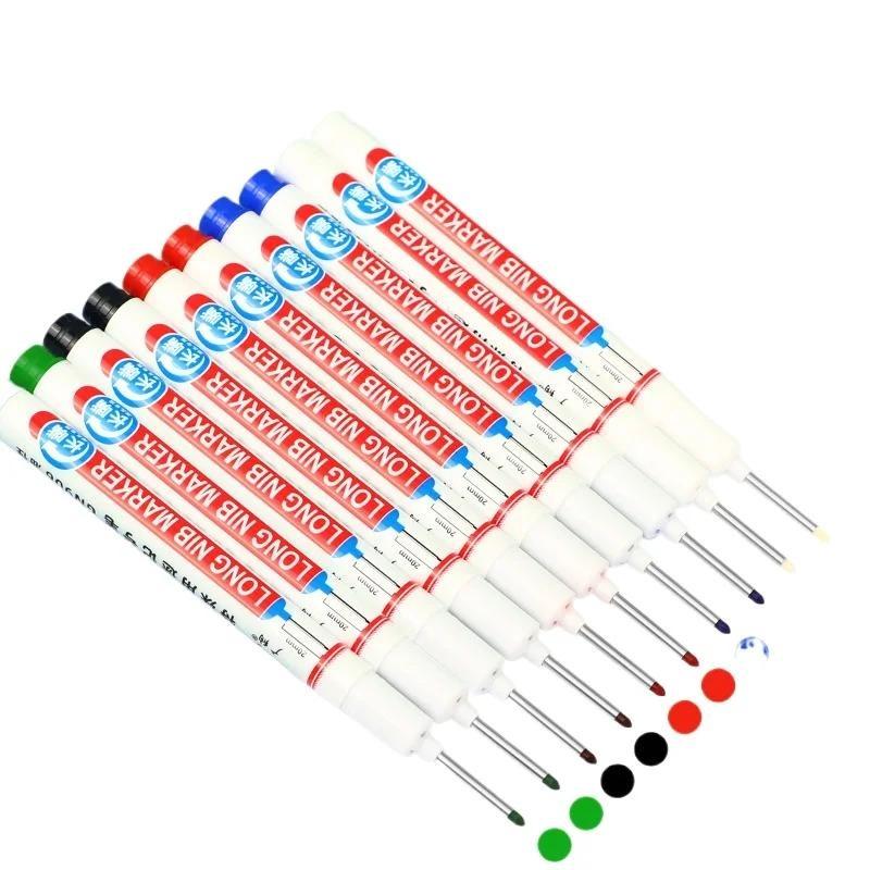 1pc Long Head Marker Marking Pen Permanent Paint Pen Set For Woodworking Decoration Deep Hole Marker Stationery Art Supplies