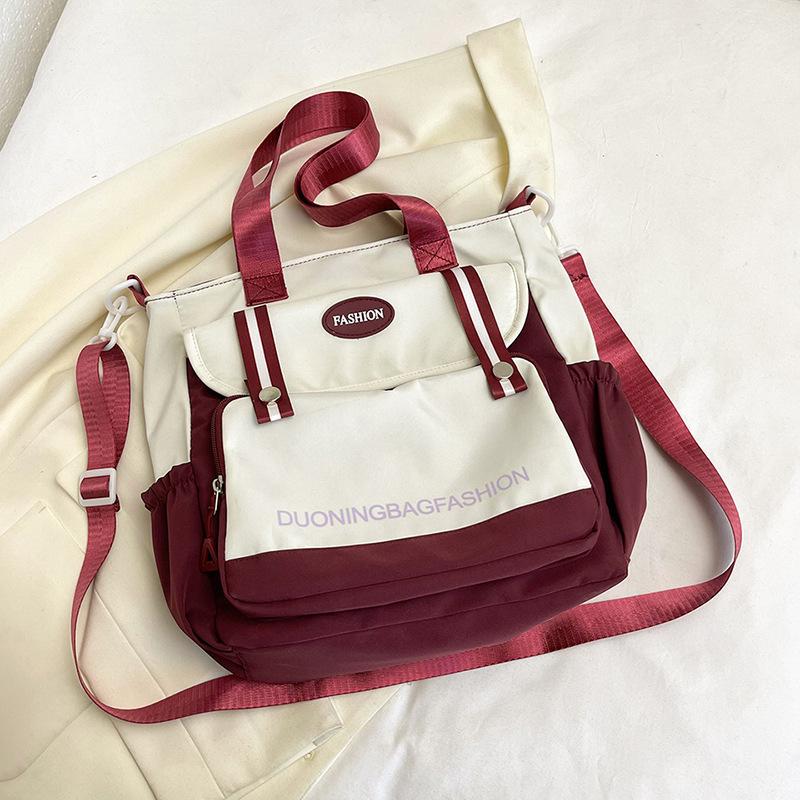 Tote Bag Carry Book Bag Class Bag Student Canvas Bag Women's Shoulder Japanese Large-capacity Beautiful Tutoring Bag Crossbody Bag