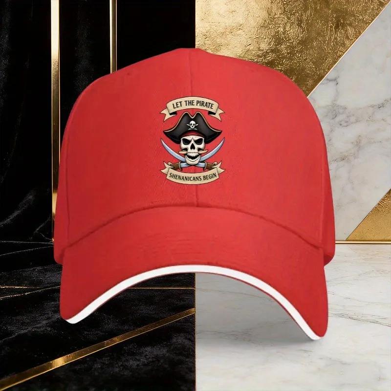Pirate Skull Let The Shenanigans Begin Baseball Cap Polyester Casual Unisex Adult Hat One Size