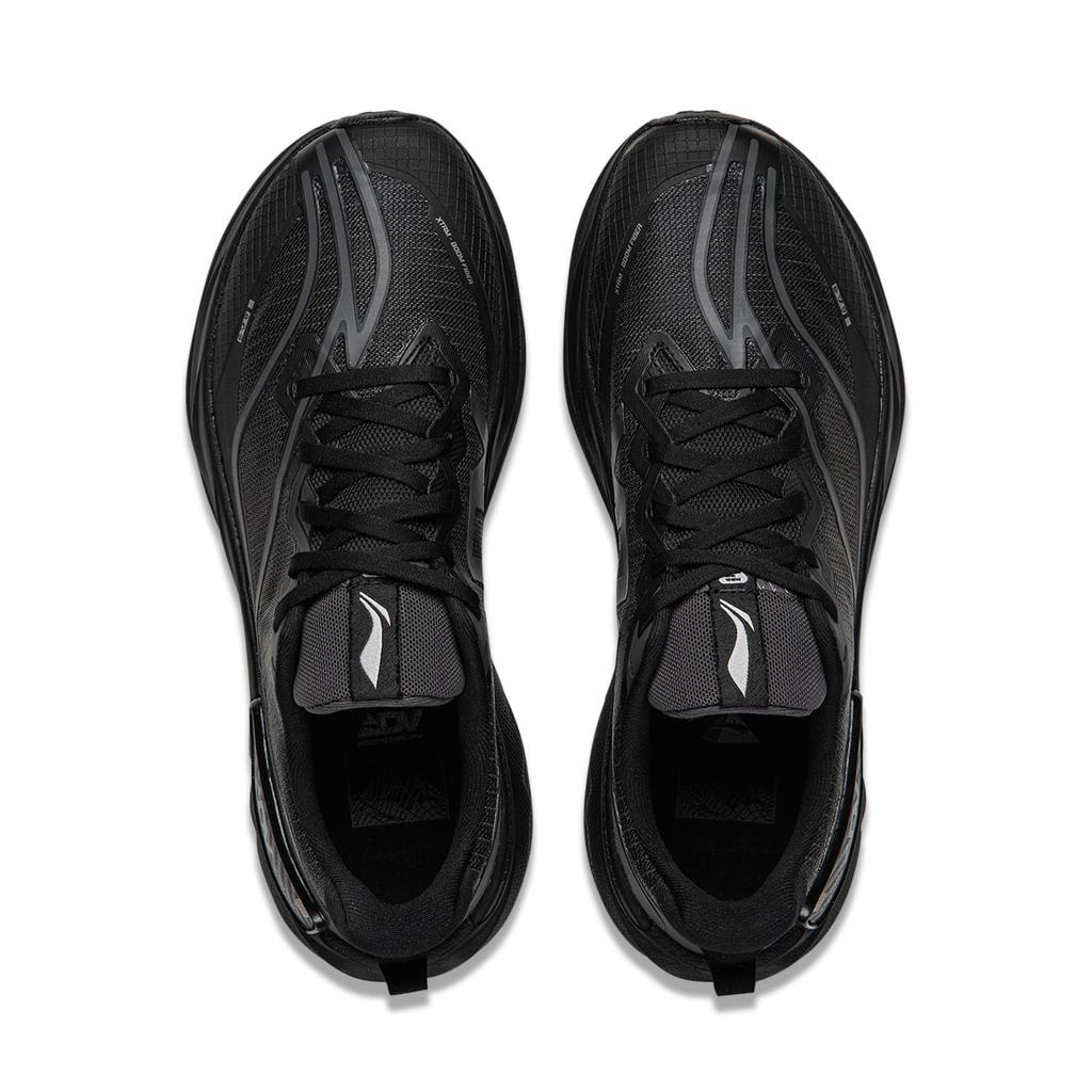 Li Ning De Lucas Textile, Synthetic Leather Abrasion Resistant Breathable Rebound Low top Running Shoes Unisex Black ARNW009-11