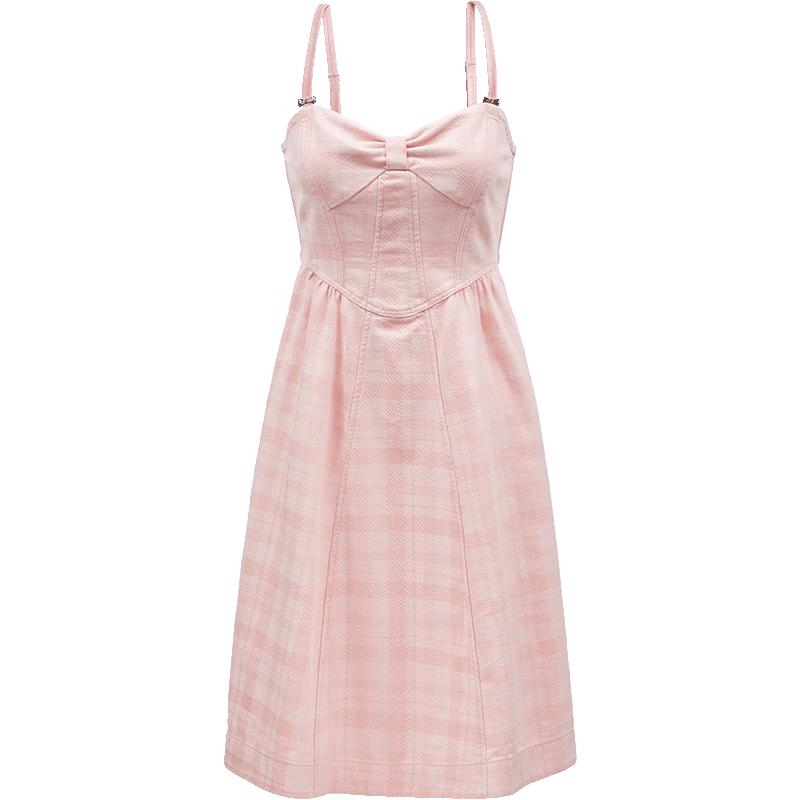 

Летнее клетчатое джинсовое платье-ками на шортах для женщин ONLY 2024 XS