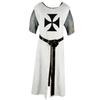 Mens Medieval Knight Templar Tunic Halloween Costume with Hooded Cap Cloak Robe Cosplay Renaissance Mens Costume