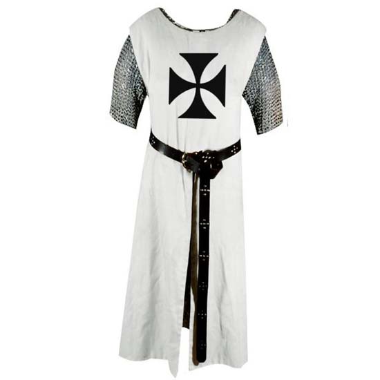 Mens Medieval Knight Templar Tunic Halloween Costume with Hooded Cap Cloak Robe Cosplay Renaissance Mens Costume