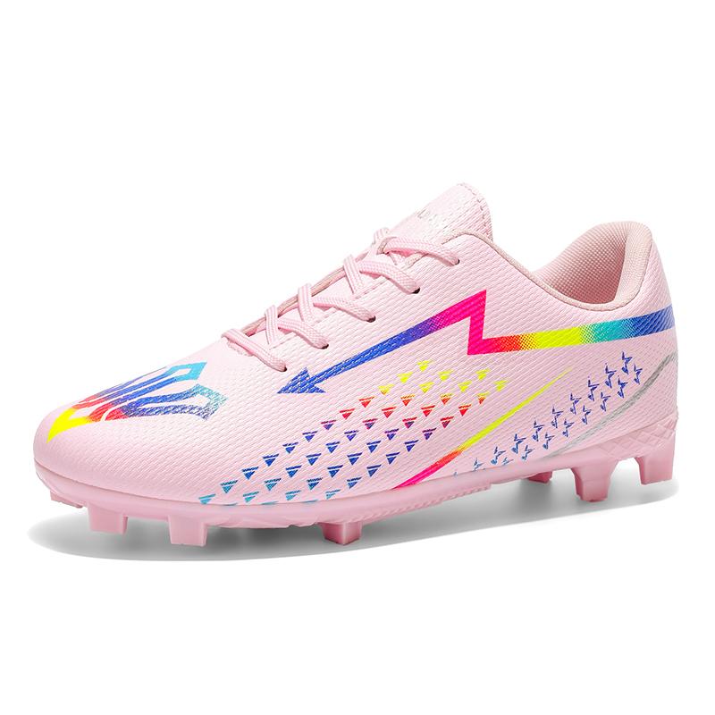 Fashion Pink Soccer Shoes Men Low-cut Lace-up Football Shoes Man Futsal Shoes Comfortable Outdoor Non-slip Men's Sports Sneakers