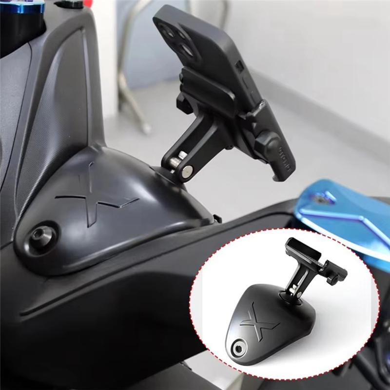 For XMAX X-MAX 300 2017-2025 Motorcycle Handlebar Upper Faucet Cover With Integrated Phone Holder Accessory