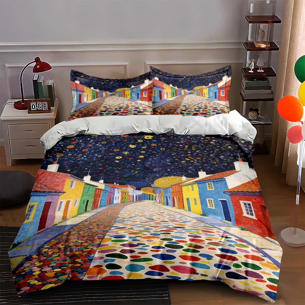 

Colorful, dotted, urban. Bedding Duvet cover sets Duvet covers Pillowcases gifts (1 * Duvet Cover 2 * Pillowcases, without duvet insert) 135x200cm