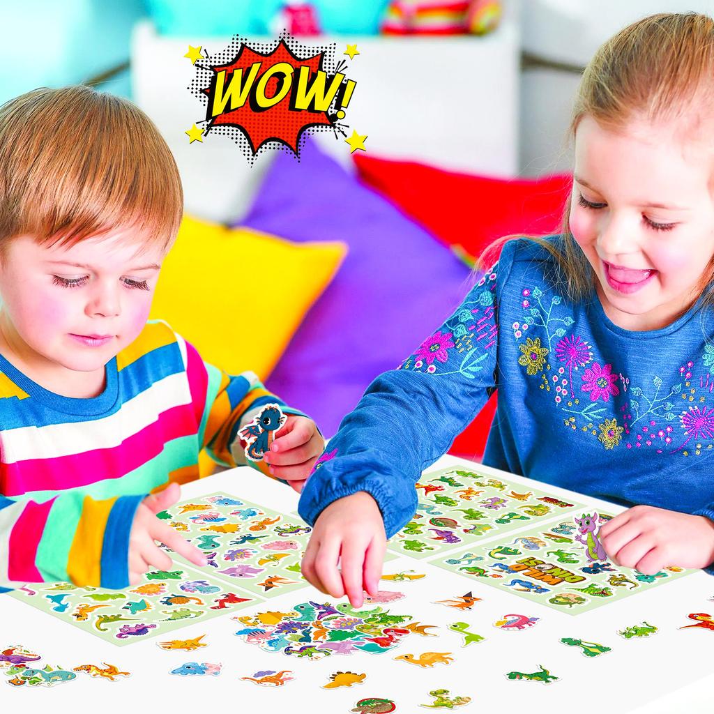 100 Stickers for Small Dinosaur Graffiti Stickers for Dinosaur Series Tyrannosaurus Rex Personality Cartoon Children's Stickers 4 Pieces/pack