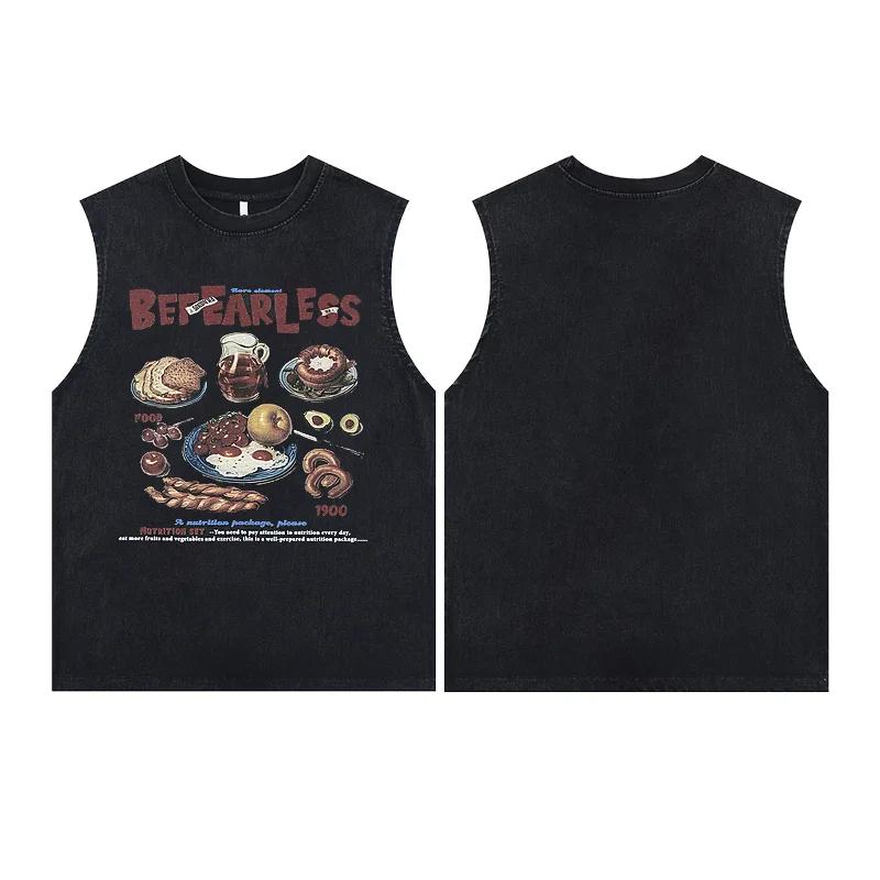 

Мужские майки Американский уличный трендовый винтажный выстиранный жилет Оверсайз Женская одежда для зала Мужская футболка без рукавов Одежда Y2k 3XL