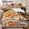 1PC Christmas theme pattern Bedding Quilt Set Quilt Cover Pillowcase Home Decoration Birthday Gift (1 * duvet cover + 2 * pillowcase, without core)