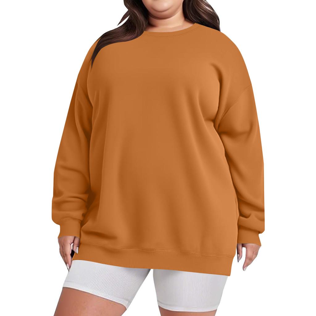 Plus Size Sweatshirt For  Women Oversized Crewneck Long Sleeve Pullover Tops