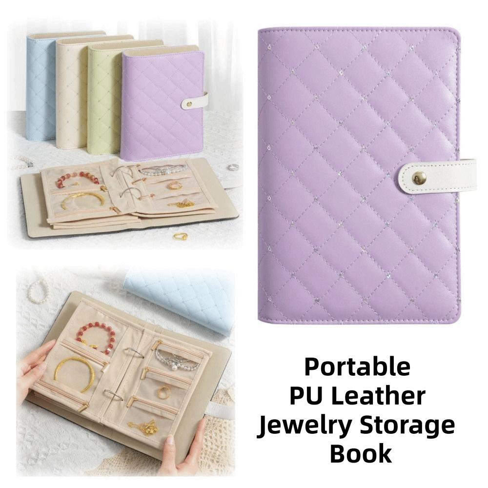 PU Leather Jewellery Binder Zipper Jewelry Organizer Roll Creative Jewelry Storage Bag Necklace
