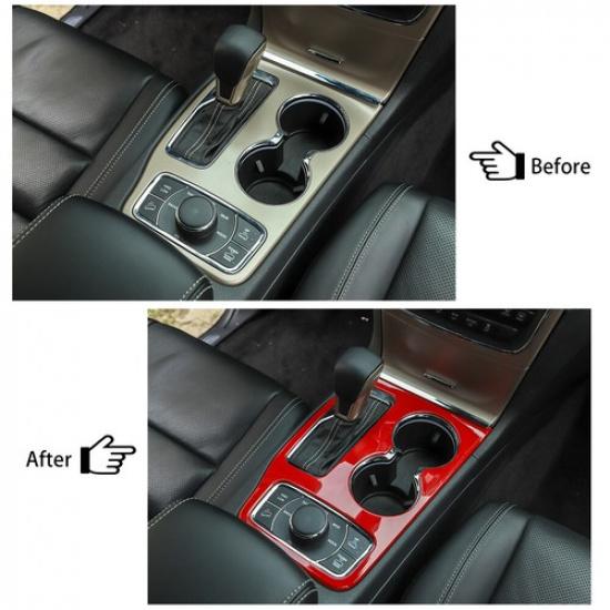 Interior Gear Shift Box Panel Cover Beael Trim For Jeep Grand Cherokee 2016+ Red