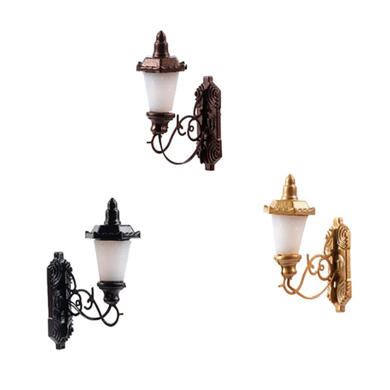 1:87 Miniature Led Lamppost Wall Light Model Diy Micro Landscape Architectural