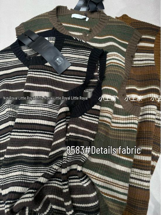 Xiao Wang's 8583 Winter Korean Loose Fit Plus Size Color Block Round Neck Knitted Sweater Vest