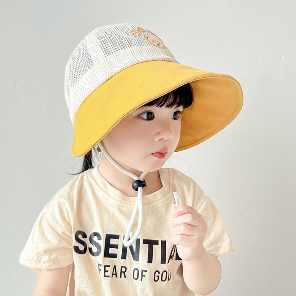 Summer Children Fisherman Cap Breathable Outdoor Sun Hat New Baby Bear Bucket Cap  Boys Girls