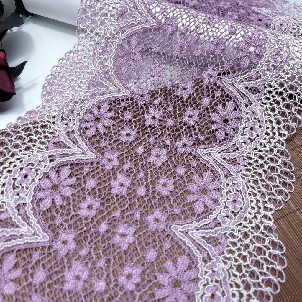 ( 3 cores ) Renda Stretch Bicolor, Acabamento de Renda com Ilhós Elástico para Lingerie, Sutiã, Roupa Íntima, Roupa, Artesanato