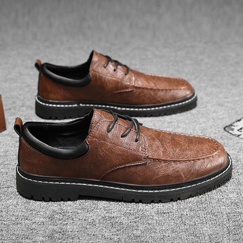 Fashion Hot Selling Men's Leather Shoes for Leisure and Business Retro Classic Black Fashion Wedding Party Outdoor Travel  Male Shoes