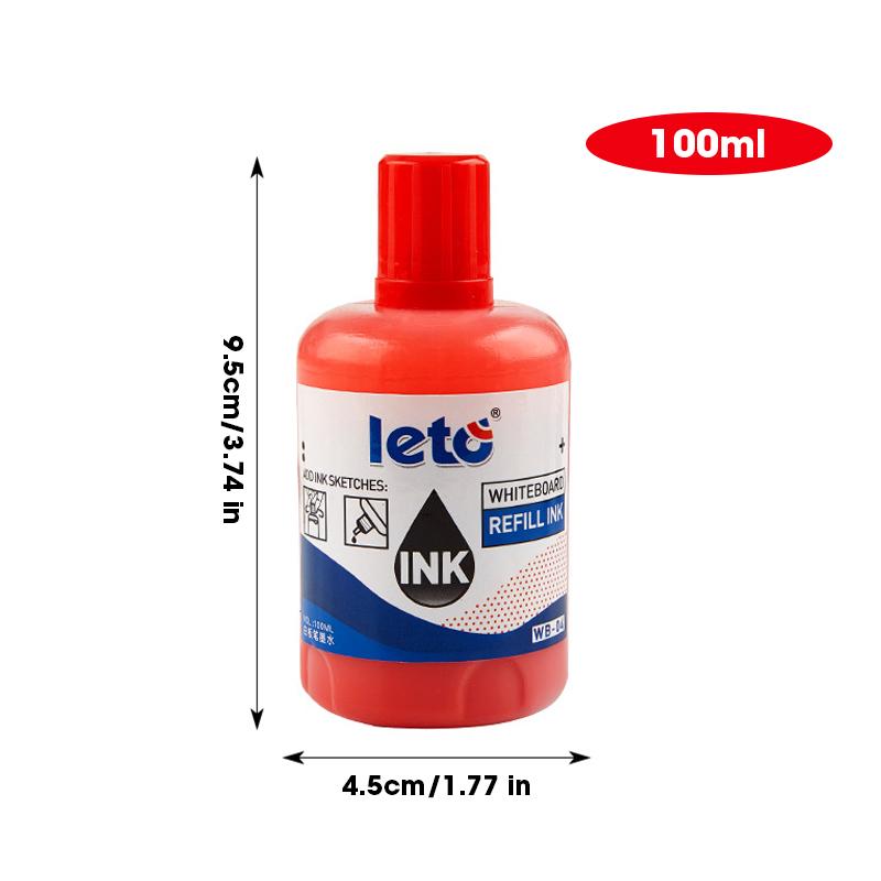 1 Box 100ml Whiteboard Marker Ink Refill Fluids Red Blue Black Green Colors Compatible with All Erasable Whiteboard Markers
