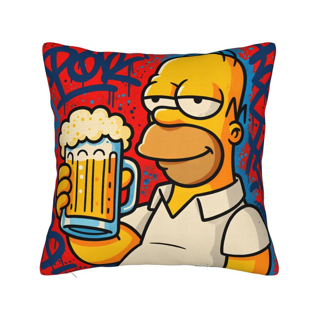 Pillow Case Bart SSimpsons Neon Print Soft Pillow Cover For Living Room Chair Fashion Pillowcases