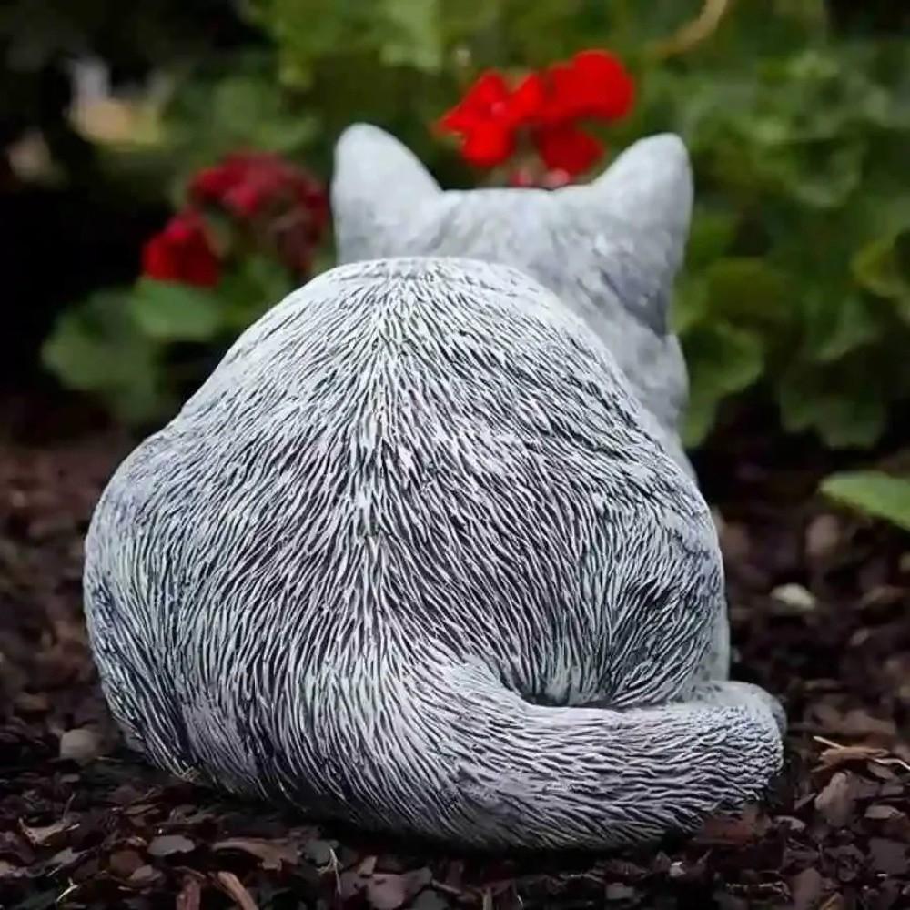 Unique Cat Statue Realistic Art Figurines Ornaments Garden Decoration Animal Figurines Home Decor