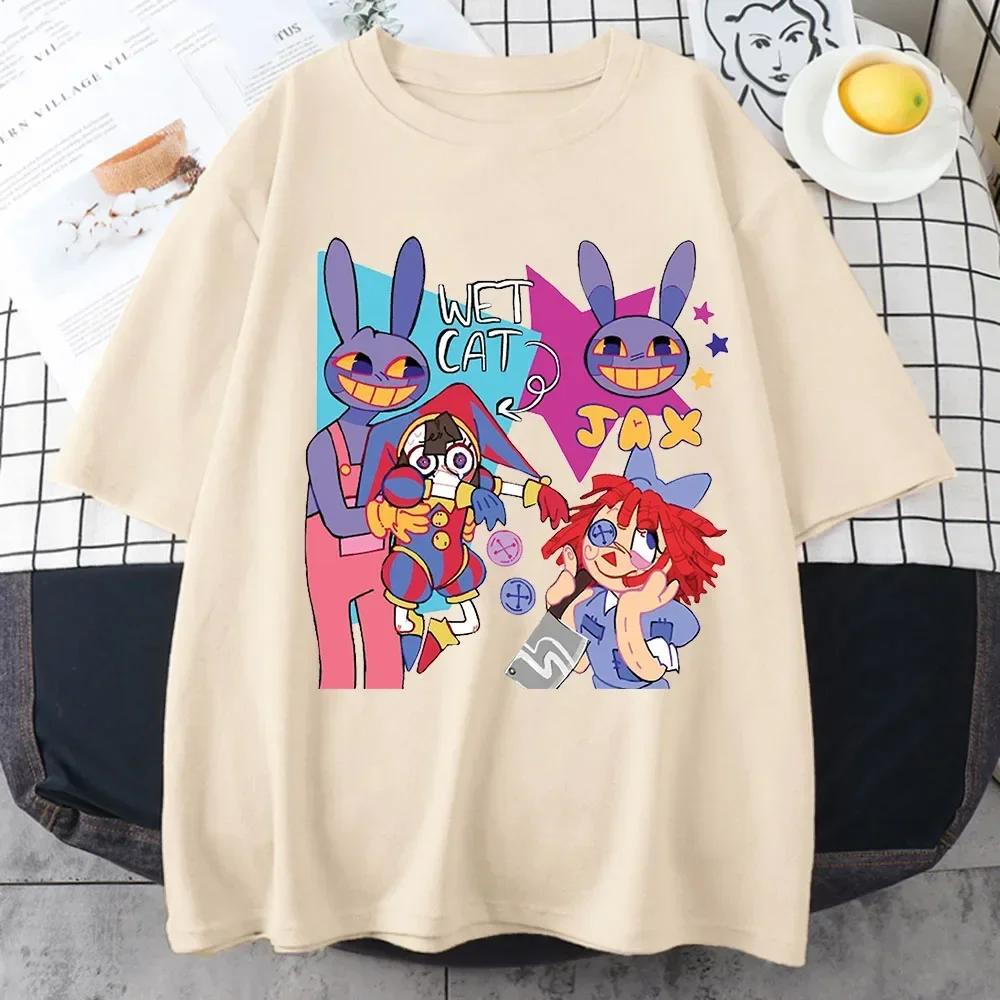 The Amazing Digital Circus Merch T-Shirt Unisex Short Sleeved T Shirt Casual Tee Cotton Y2k Hip Hop Top Tees Vintage Streetwear