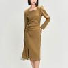 Women's Winter Fashion Commuter Long Sleeve Midi Dress