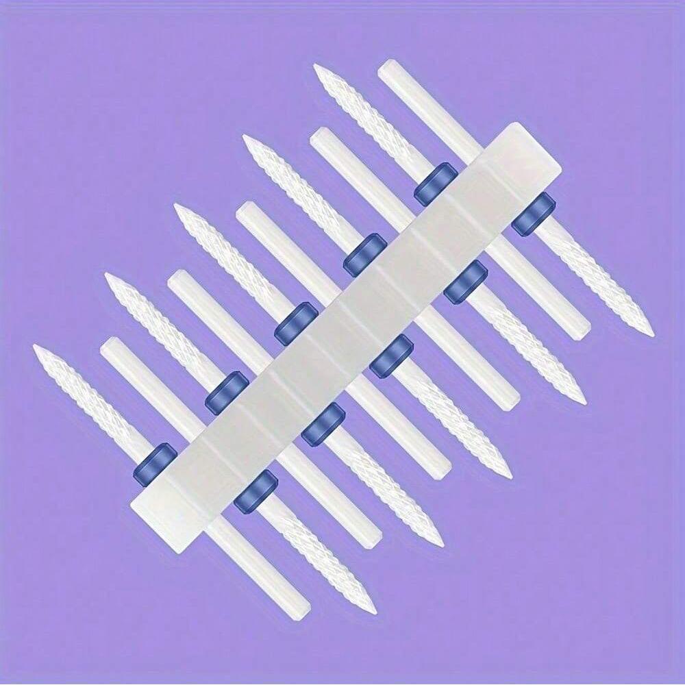 10pc/Set Ceramic Milling Cutter Nail Drill Bits Burr Gel Polish Remove Tools Cuticle Electric Manicure Files Kit Accessories