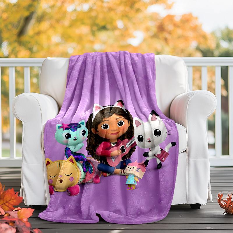 Gabby's Dollhouse Theme Printed Blanket - Perfect for Couch, Bed, Travel & Outdoor Use | Machine Washable, Cozy & Durable.