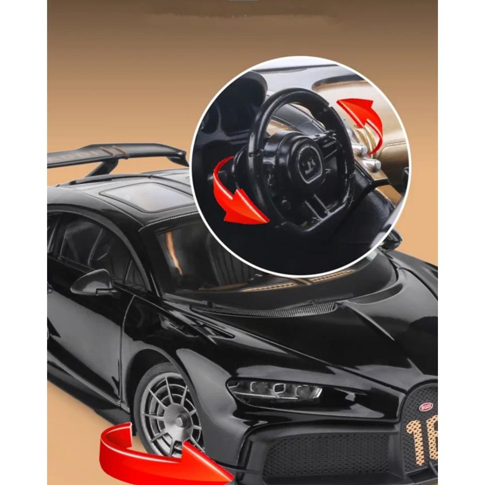 1/18 BUGATTI Chiron PUR SPORT Alloy Sports Model Diecasts Metal Racing Super Car Model Sound and Light Simulation Kids Toys Gift