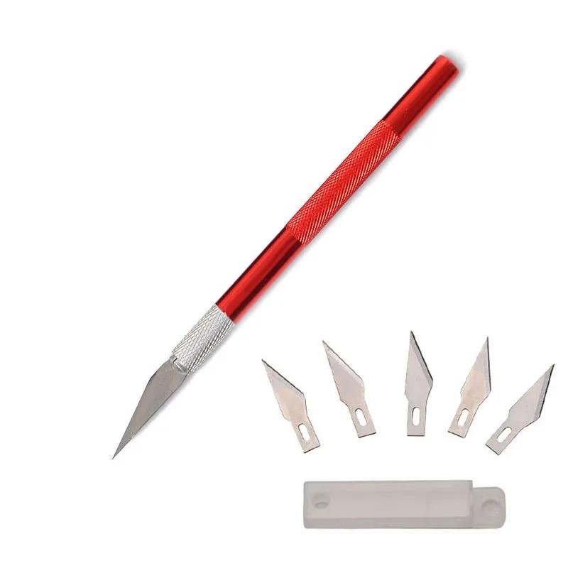 Multicolor Metal Scalpel Knife Tools Kit Non-Slip Blades Engraving Knife Mobile Mobile Phone Film Paper Cut Carving Tools #11