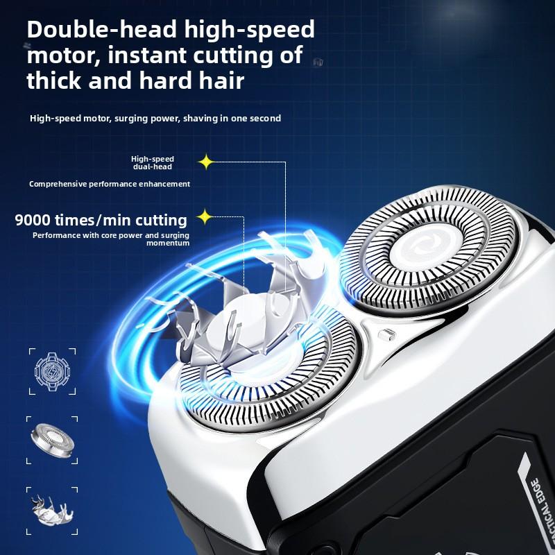 Cross-border Special Electric Double-headed Razor Mini Men's Razor Travel Portable Automatic Digital Display Beard Knife