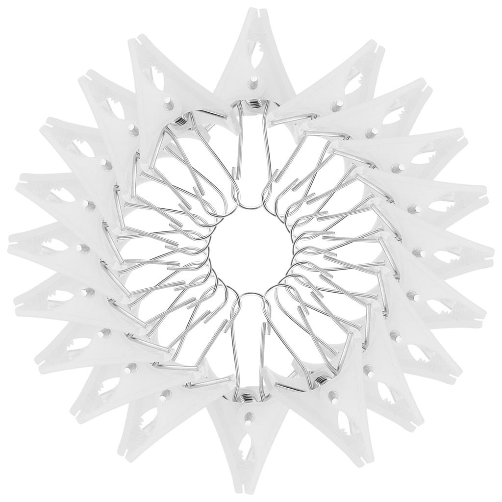 20 sztuk Białe Plastikowe Uchwyty do Zamykania Mocne Mini Klipsy do Skarpetek, Czapki, Bielizny Dekoracyjne Haczyki do Zasłon z Wieszakami Łóżko Prysznic