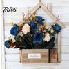 Wooden Wall Vase Planter, Creative Hanging Flower Pot Basket for Indoor Plants Mounted Planter Cafe Faux Flowers, Rustic Decor Living Room Balcony