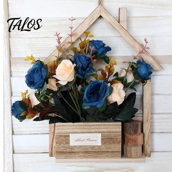 Wooden Wall Vase Planter, Creative Hanging Flower Pot Basket for Indoor Plants Mounted Planter Cafe Faux Flowers, Rustic Decor Living Room Balcony