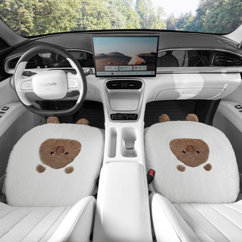 Cuscino per Sedile Auto Peluche Orso Accogliente Caldo e Traspirante Spugna Morbida Elastica Riempito Riduce il Dolore all'Anca Ottimo per l'Inverno Si Adatta alla Maggior Parte delle Auto