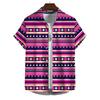 Vintage Hawaiian Shirts For Men Ethnic Pattern Print Lapel Blouse Fashion Casual Womens Clothes Short Sleeve Tees Tops