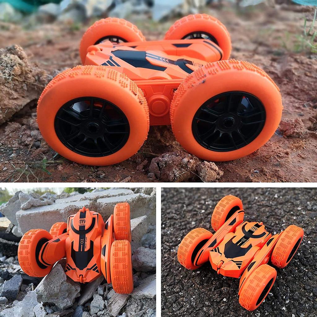 ROBOT PLAZA RC RC Action Kids Toy for Fast Car, Off-Road, Buggy, 4WD, Double-Sided, Boys, 4WD, (Orange)
