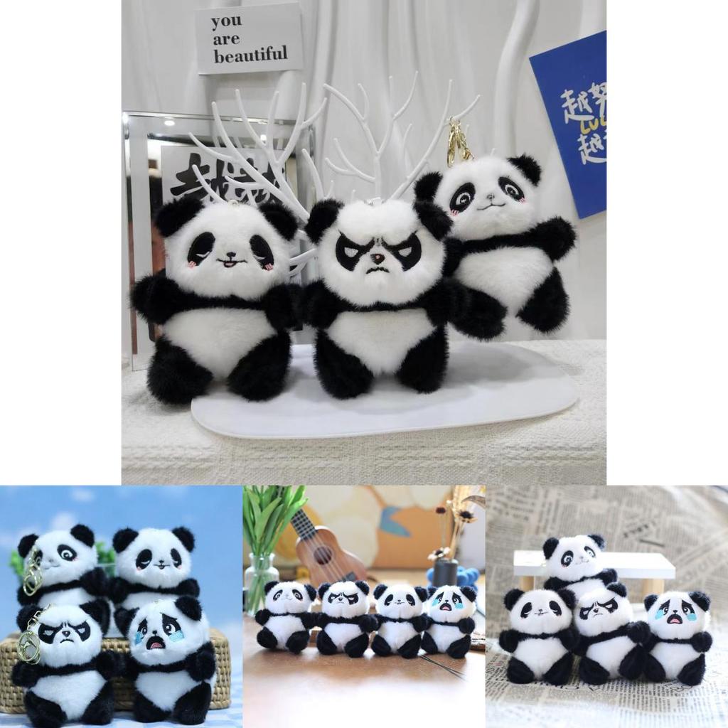 Adorable Plush Panda Keychain Super Soft Short Plush Stuffed Toy Bag Charm