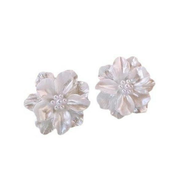 High-End 925 Silver Camellia Stud Earrings - Limited Edition Retro Style French Ear Clips