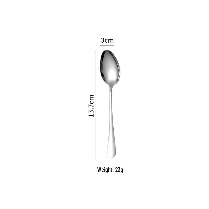 Stainless Steel Long Handle Soup and Dessert Spoon, Round and Thickened for Household Use