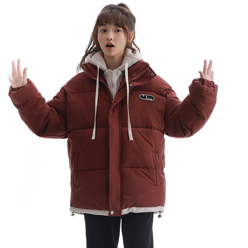 Fake Two Pieces of Cotton Clothes Women's Winter 2025 New Thickened Warm Padded Jacket Women's Down Padded Jacket Versatile Student Jacket